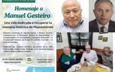 Homenaje en Majadahonda al historiador y profesor Manuel Gesteiro en la Biblioteca Umbral