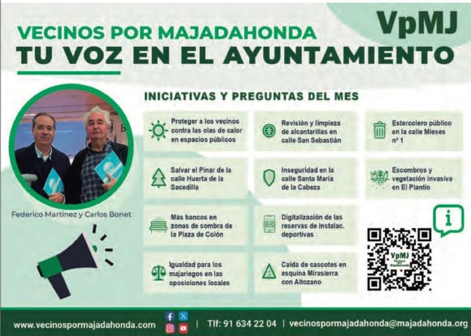 El PP responde a 7 preguntas que los vecinos de Majadahonda formulan y se trasladan al pleno del Ayuntamiento