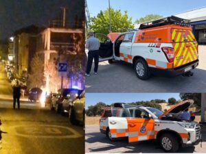 Queman un contenedor en Majadahonda «contagiado» por los sucesos de Francia del día anterior Queman un contenedor en Majadahonda «contagiado» por los sucesos de Francia del día anterior