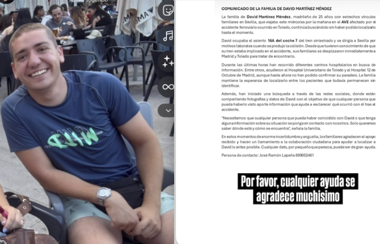 Incertidumbre: la familia de David Martínez (Majadahonda) comparte su foto y pide información para saber si está vivo