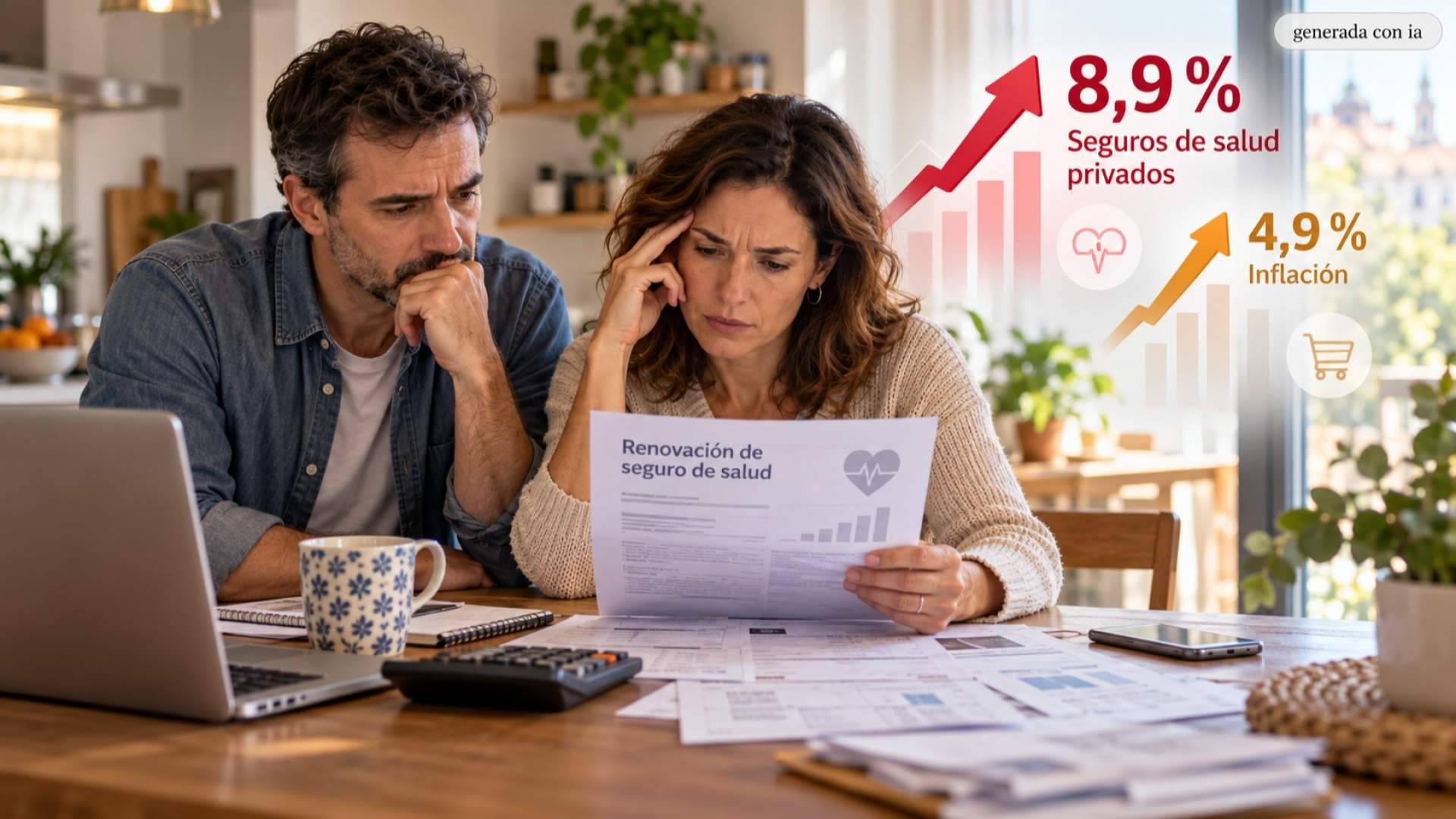 El seguro médico sube un 8,9 % en un año mientras la inflación marca el 4,9 %