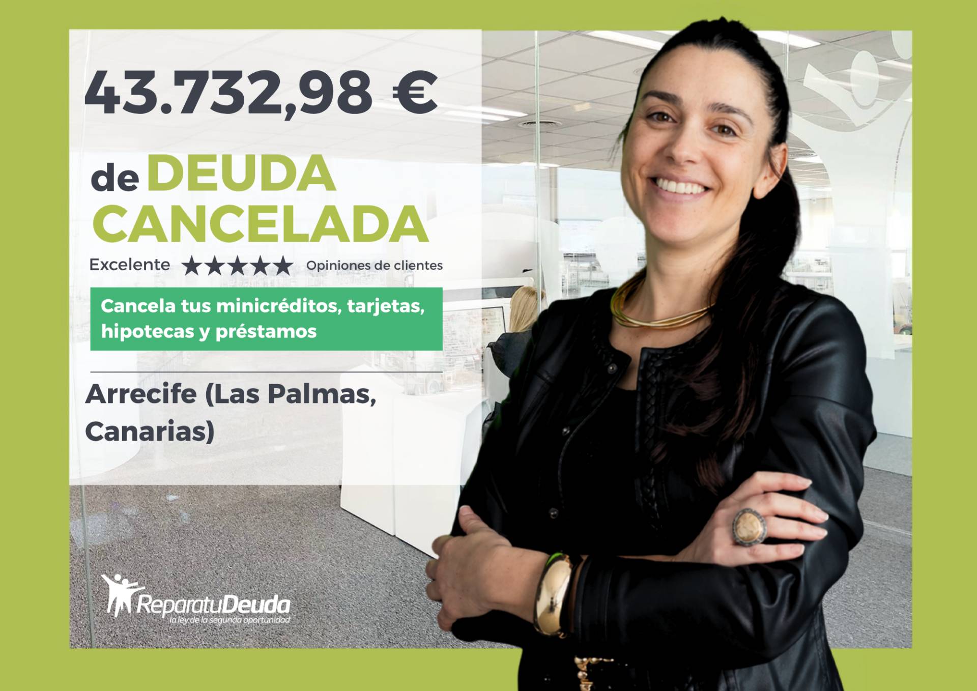Un vecino queda libre de 43.732,98 € de deuda con Repara tu Deuda y la Ley de Segunda Oportunidad en Arrecife (Las Palmas, Canarias)