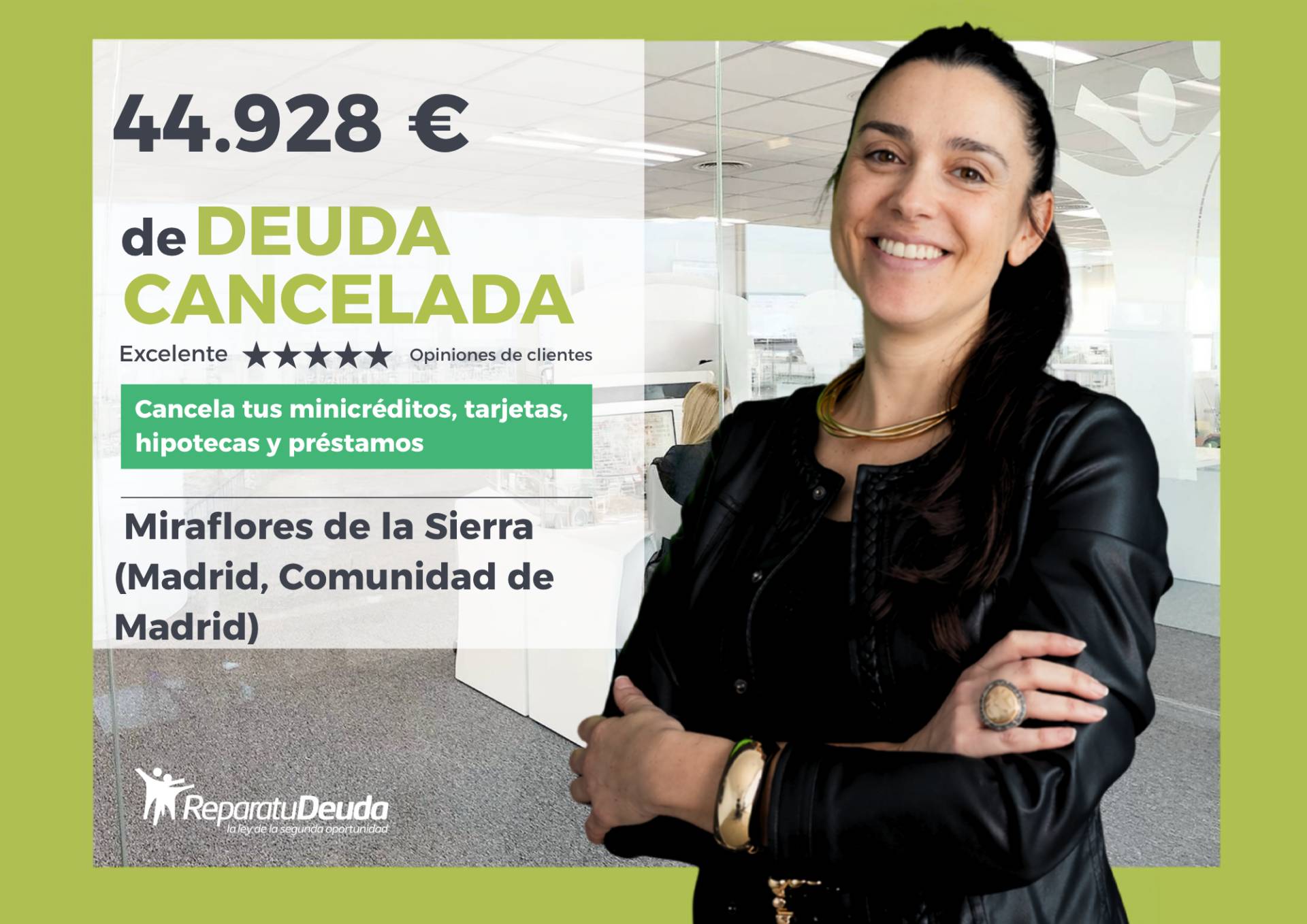La Ley de Segunda Oportunidad permite dejar atrás una deuda de 44.928 € en Miraflores de la Sierra (Madrid, Comunidad de Madrid) con Repara tu Deuda Abogados