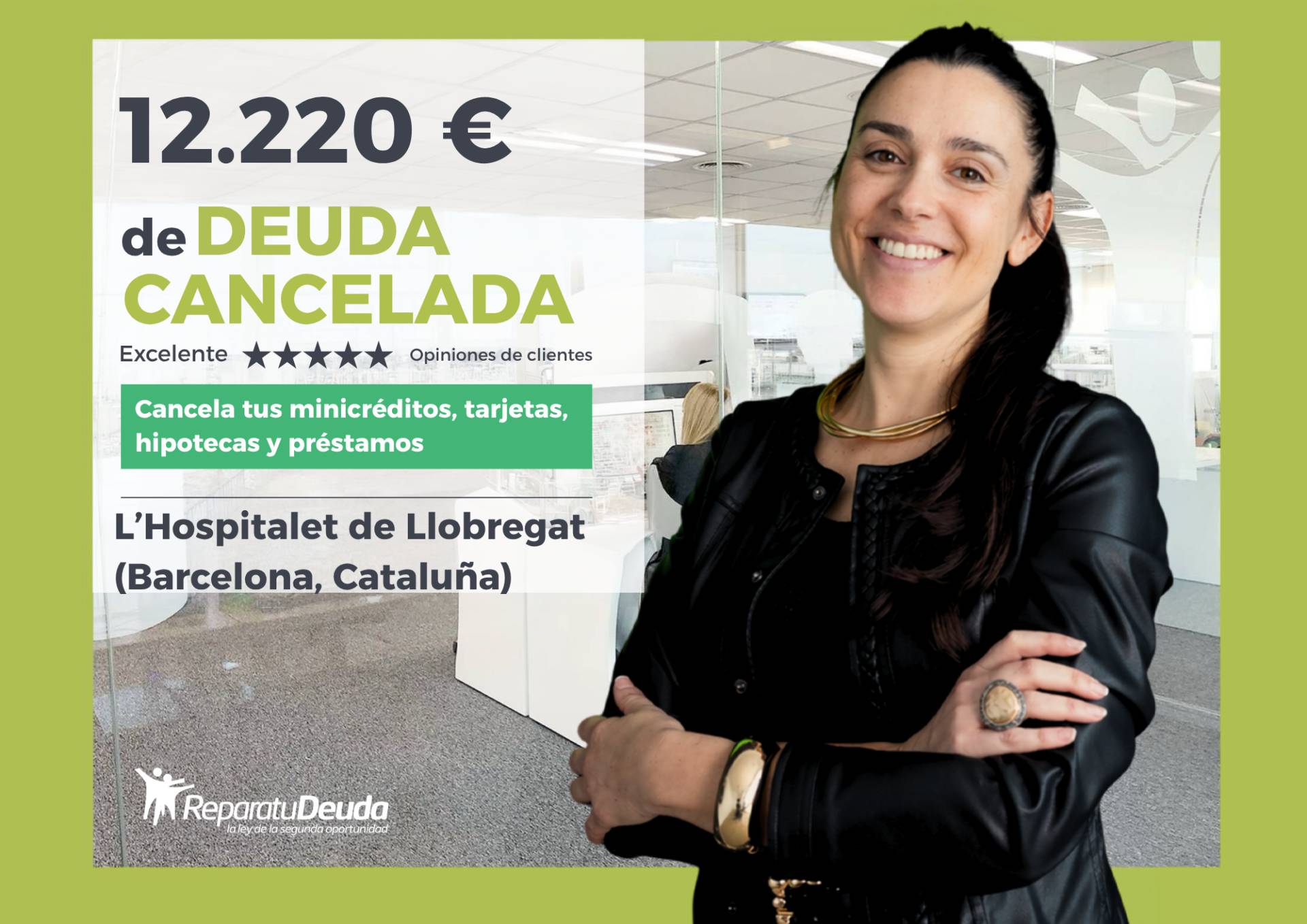 12.220 € dejan de pesar sobre una pareja de L’Hospitalet de Llobregat (Barcelona, Cataluña) gracias a Repara tu Deuda y la Ley de Segunda Oportunidad