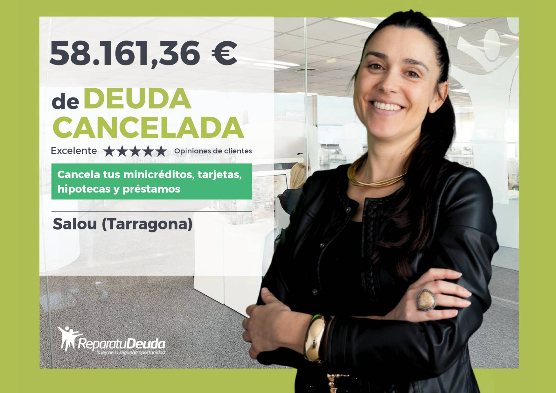 Ley de Segunda Oportunidad permite a una mujer superar 58.161,36 € en Salou (Tarragona) con Repara tu Deuda