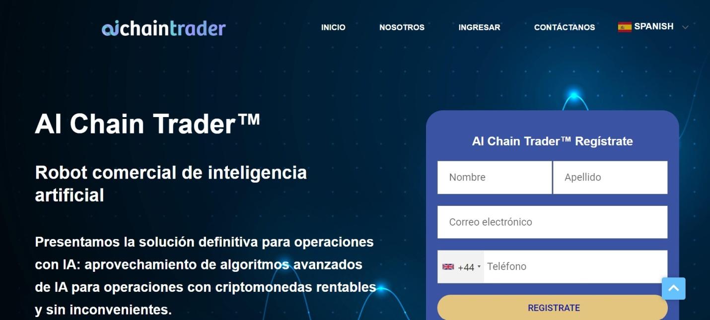 AI Chain Trader website
